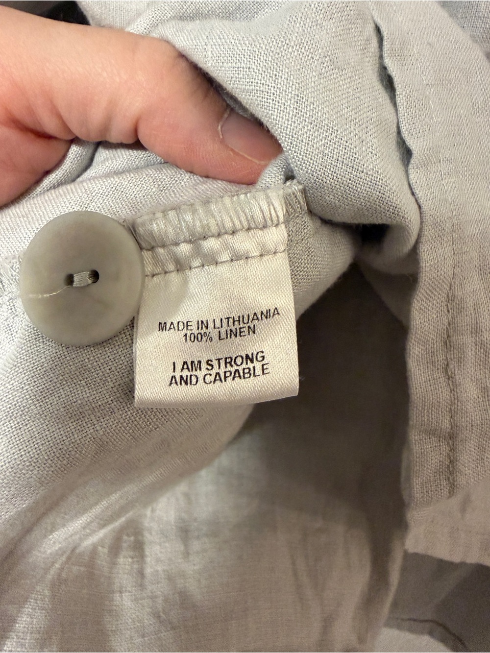 Flax Linen Light Gray Button-Front Jacket - Picture 5 of 5